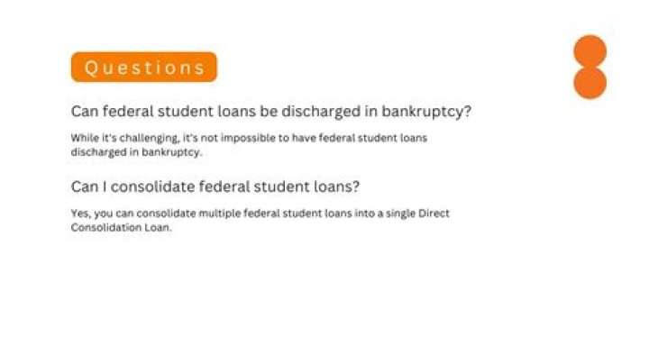 Can federal student loans be discharged?