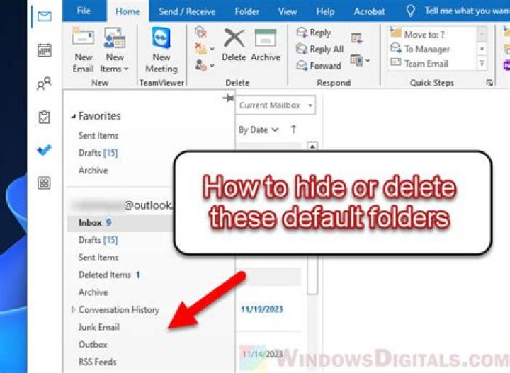 Can you hide Outlook folders?