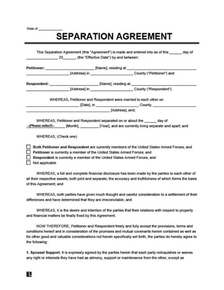 Does a separation agreement protect you financially?