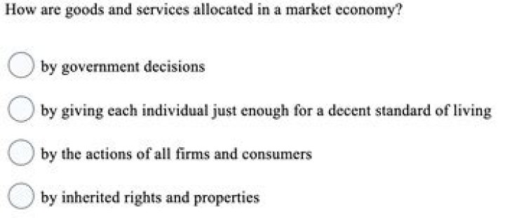 How are goods and services allocated in a market economy?