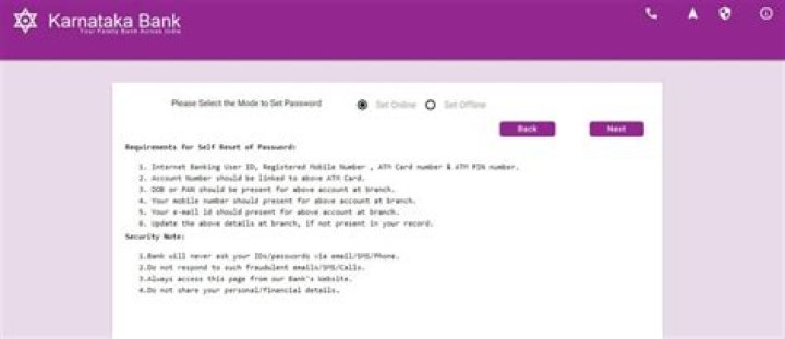 How can I activate Internet banking in Karnataka Bank?