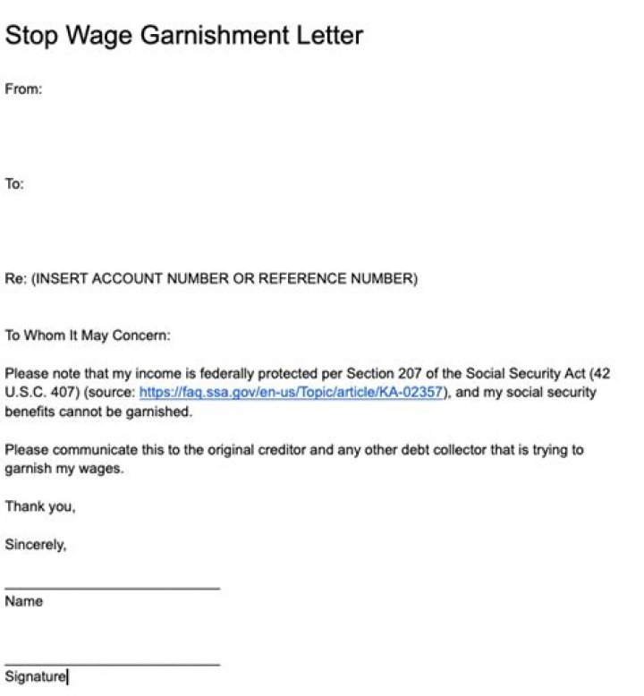 How can I stop someone from garnishing my check?