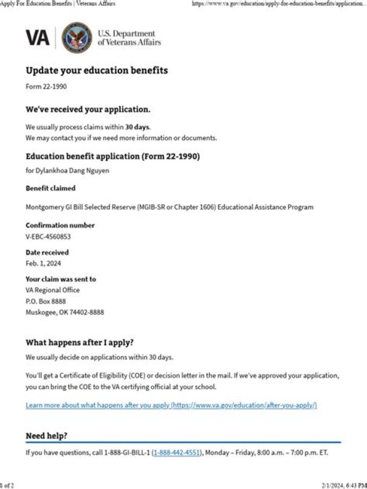 How do I contact VA for education benefits?