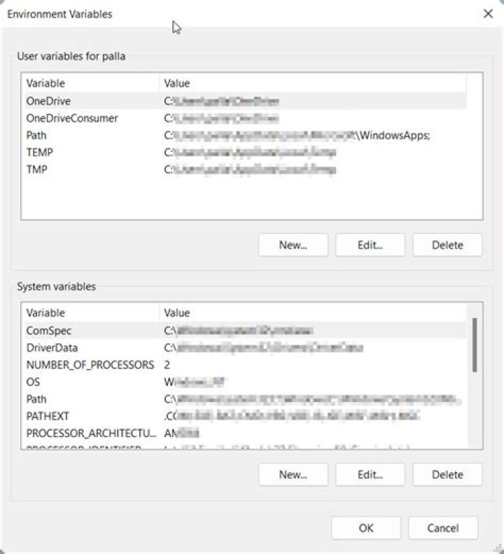How do I view environment variables in Windows 7?