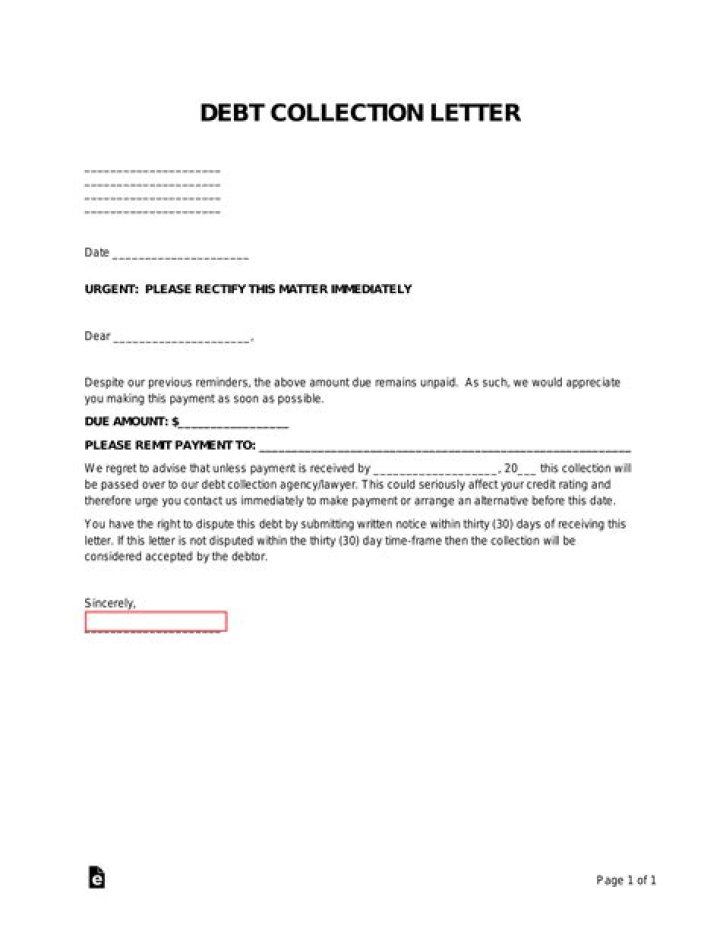How do I write a debt collection letter?