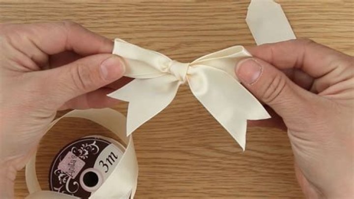How do you attach a ribbon to a button?