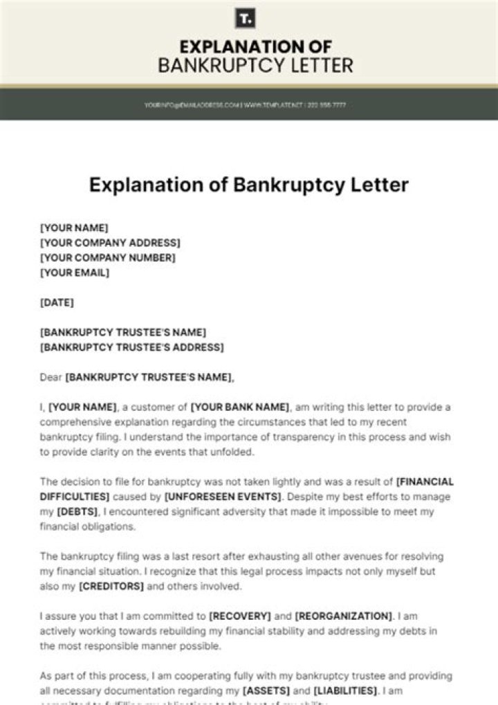 How do you explain reason for bankruptcy?