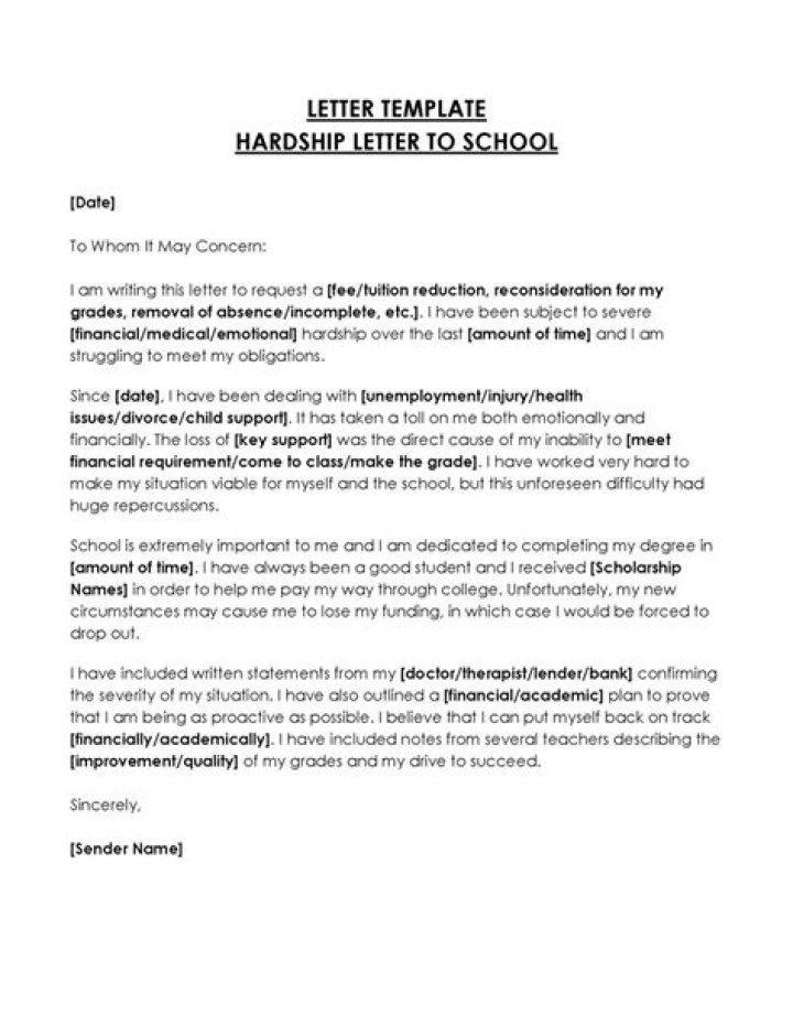 How do you write a hardship letter to a creditor?