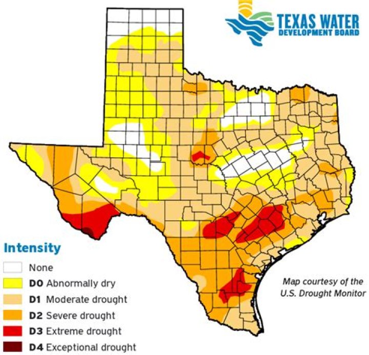 Is Texas currently in a drought?