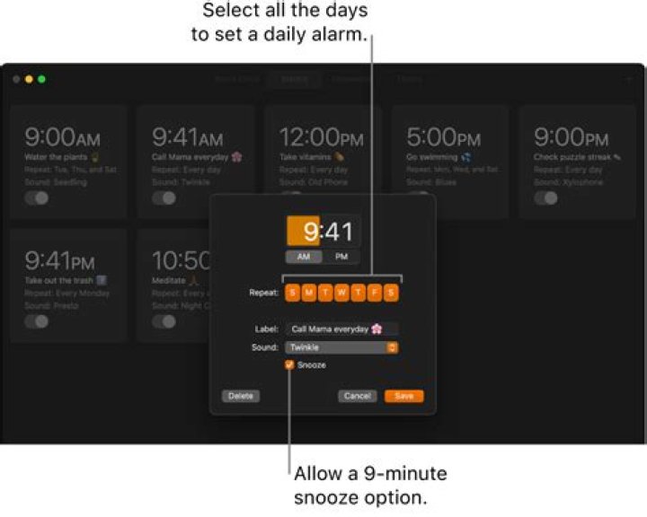 Is there an alarm clock on Mac?