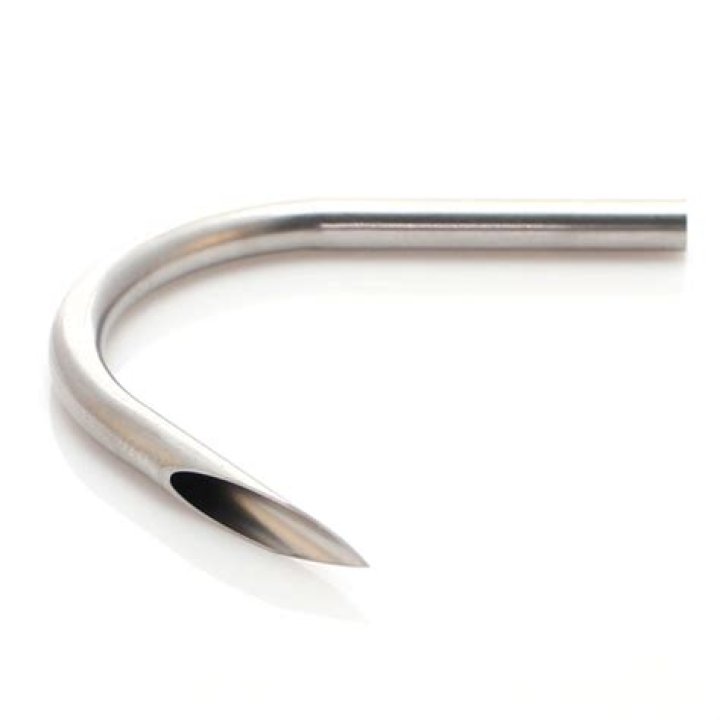What are curved piercing needles for?