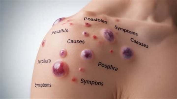 What causes reddish purple spots on skin?
