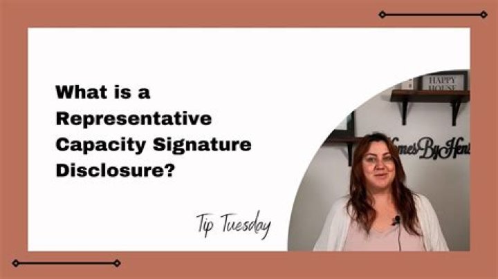 What does capacity of signer mean?