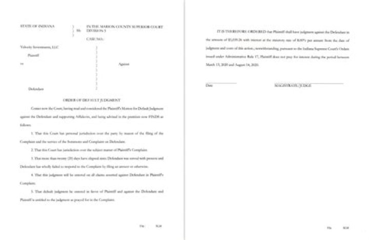 What happens after a motion for default is filed?