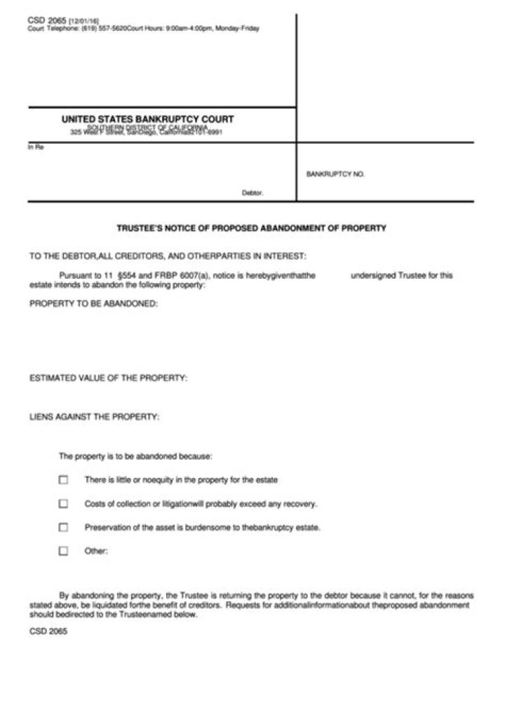 What is a notice of proposed abandonment?