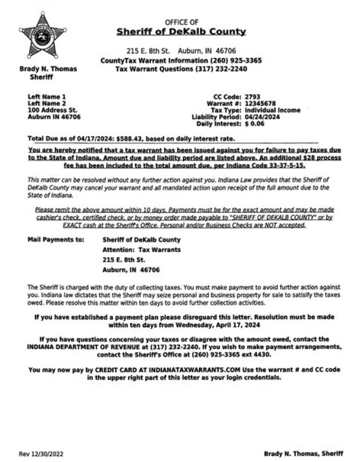 What is a tax warrant Kansas?