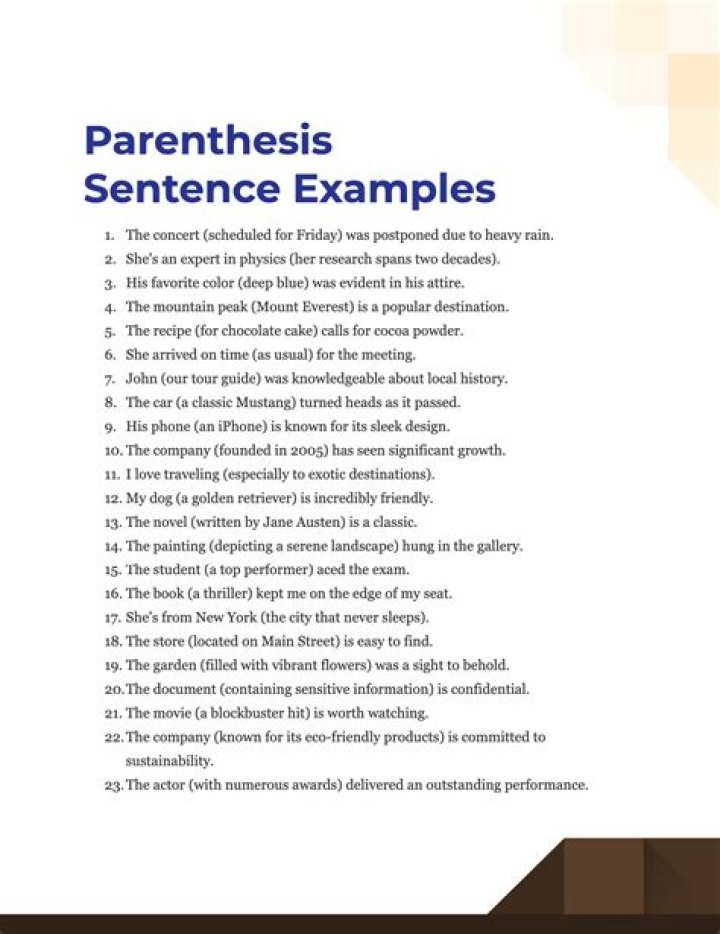 What is an example of a parenthesis?