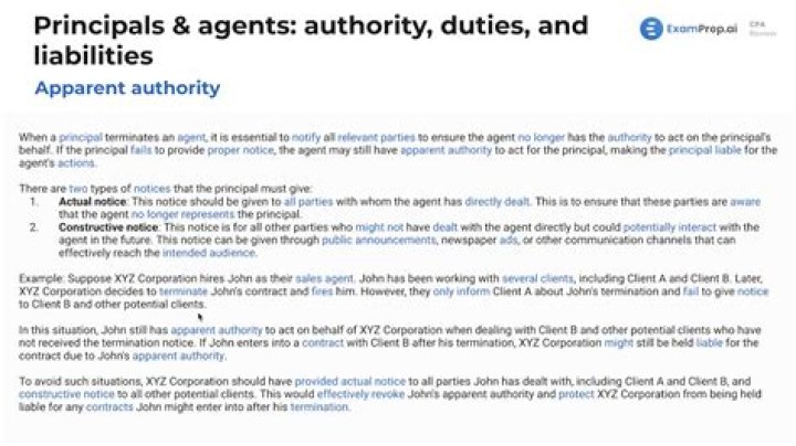 What is apparent authority in agency law?