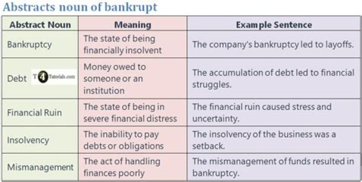 What is the abstract noun form of bankrupt?