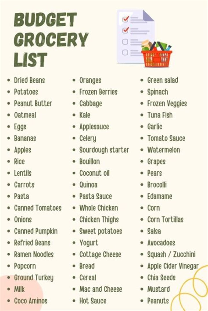 What is the cheapest grocery list?