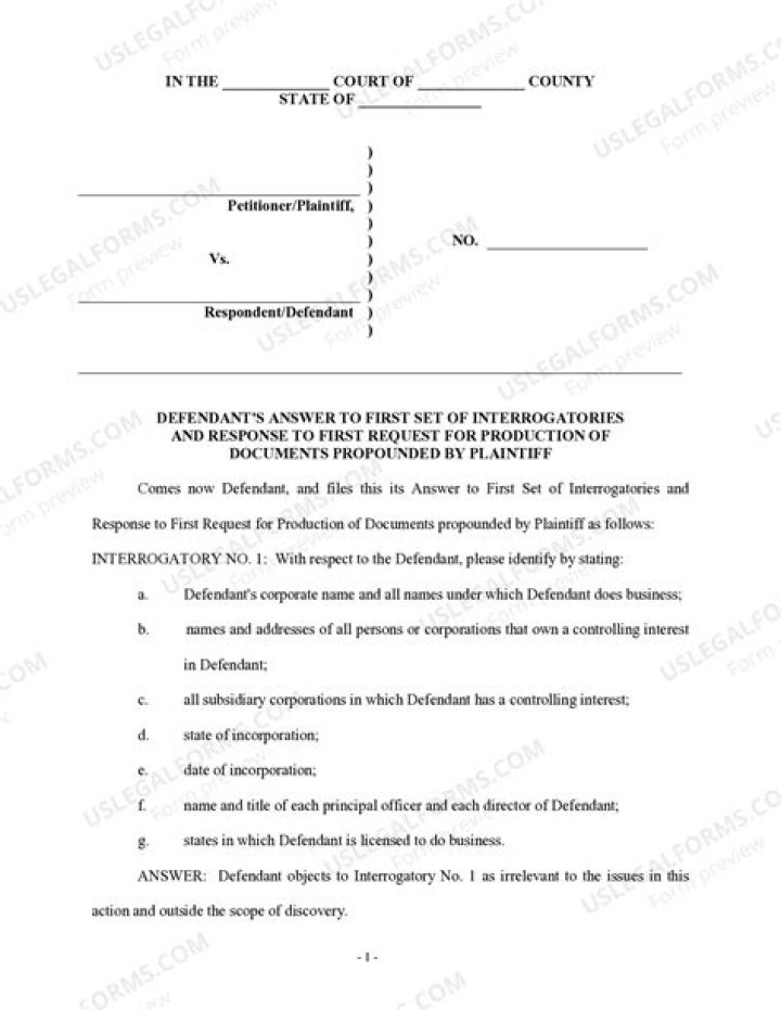 What is the purpose of request for answers to interrogatories?