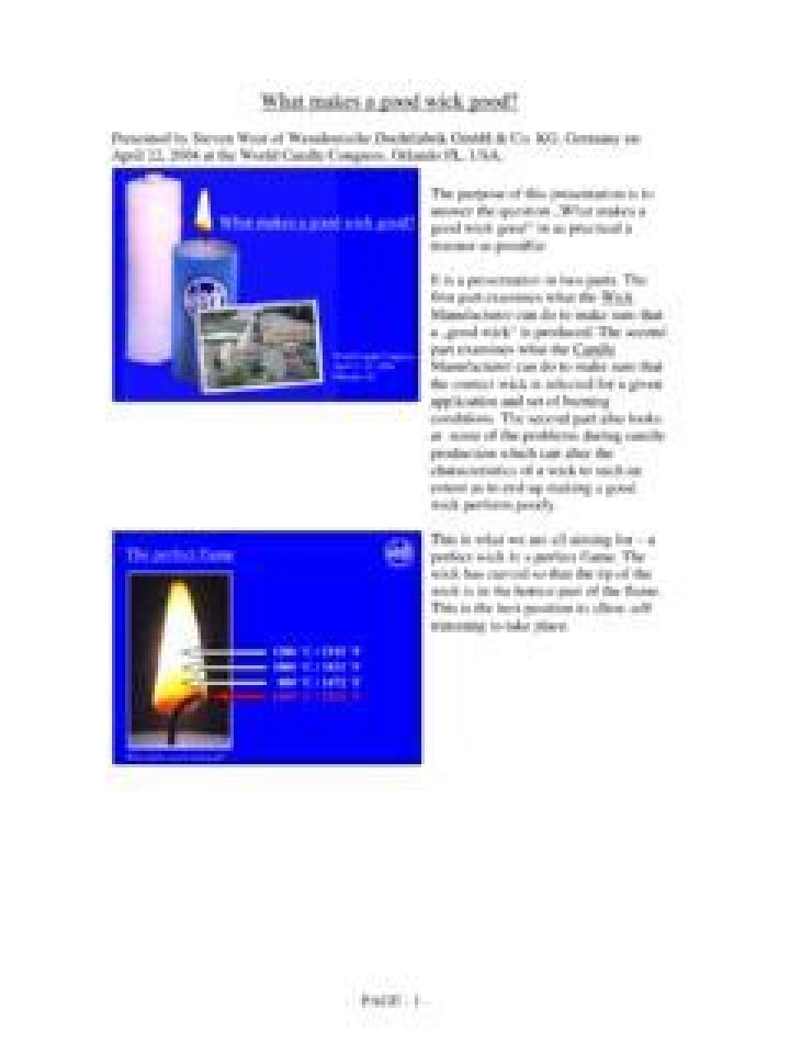 What makes a good wick?