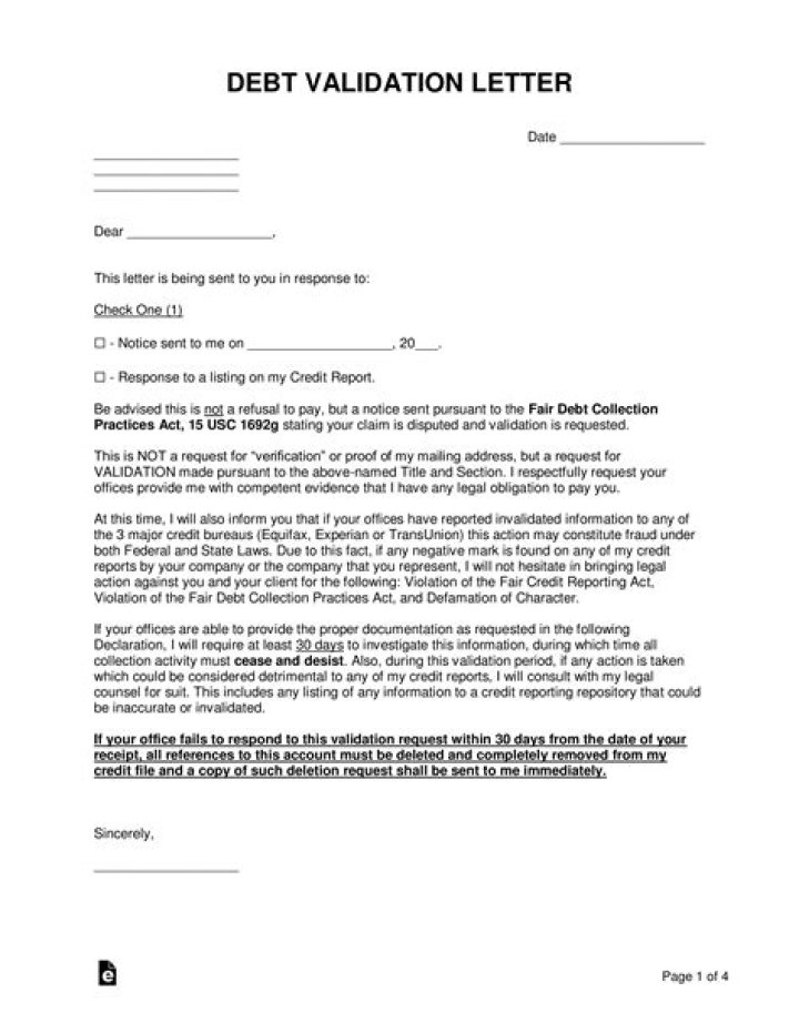 Where do you send a debt validation letter?