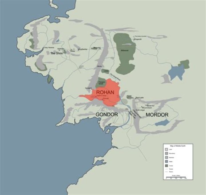 Where is Rohan located on the map?