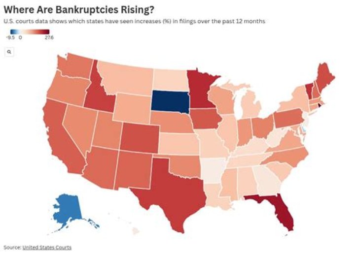 Which states are most bankrupt?
