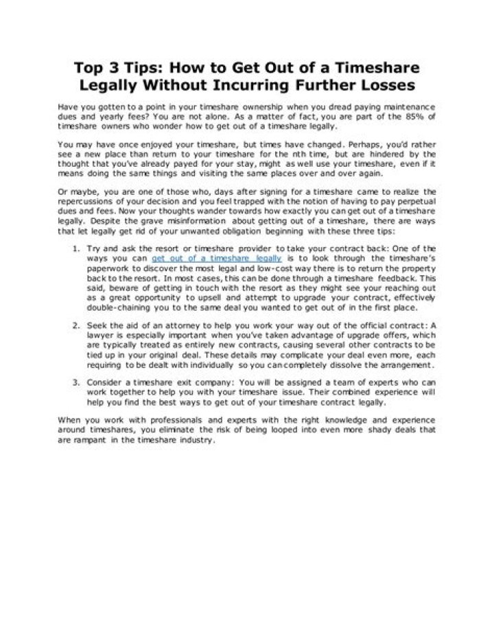 Will filing bankruptcy get you out of a timeshare?